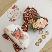Load image into Gallery viewer, Boho Woodland Animal Bow Headband or Clip