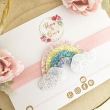 Load image into Gallery viewer, Pastel Rainbow Glitter Clip, Headband or Brooch