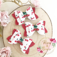 Load image into Gallery viewer, Cherry Glitter Hair Bow Headband or Clip