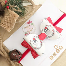 Load image into Gallery viewer, Christmas Penguin Bow Headband or Clip