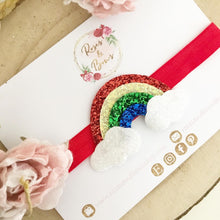 Load image into Gallery viewer, Bright Rainbow Glitter Clip, Headband or Brooch