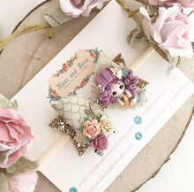 Load image into Gallery viewer, Autumn Mermaid Glitter Bow Headband or Clip