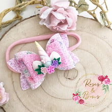 Load image into Gallery viewer, Unicorn Horn Hair Bow Headband or Clip