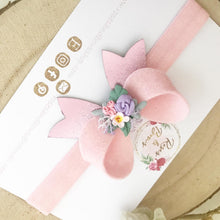 Load image into Gallery viewer, Floral Hair Bow Headband or Clip