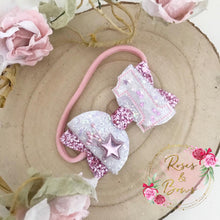 Load image into Gallery viewer, Birthday Number Glitter Hair Bow Headband or clip