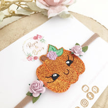 Load image into Gallery viewer, Halloween Pumpkin Hair Bow Headband or Clip