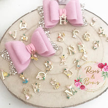 Load image into Gallery viewer, Personalised initial glitter and felt hair bow Clip or Headband