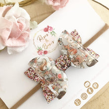 Load image into Gallery viewer, Autumn Fall Transparent Glitter Hair Bow Headband or Clip