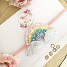 Load image into Gallery viewer, Pastel Rainbow Glitter Clip, Headband or Brooch