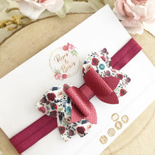 Load image into Gallery viewer, Autumn fall floral leatherette Bow Headband or Clip