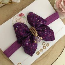 Load image into Gallery viewer, Halloween Witch Glitter Charm Bow Headband or Clip