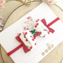 Load image into Gallery viewer, Cherry Glitter Hair Bow Headband or Clip