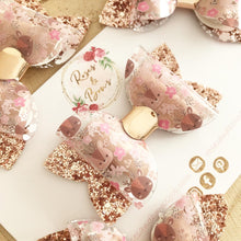 Load image into Gallery viewer, Rose Gold Woodland Animal Hair Bow Headband or Clip