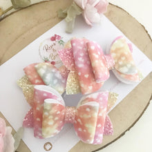 Load image into Gallery viewer, Rainbow Heart Hair Bow Headband or Clip