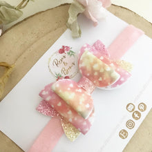 Load image into Gallery viewer, Rainbow Heart Hair Bow Headband or Clip