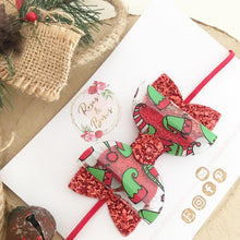 Load image into Gallery viewer, Elf transparent Glitter Bow Headband or Clip