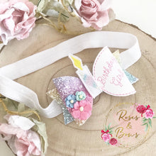 Load image into Gallery viewer, Birthday Girl Hair Bow Headband or clip