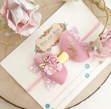 Load image into Gallery viewer, Personalised Name Hair Bow Headband or Clip