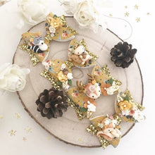 Load image into Gallery viewer, Mustard Woodland Animal Hair Bow Headband or Clip