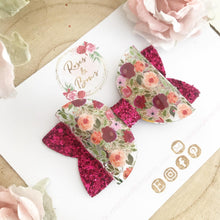 Load image into Gallery viewer, Autumn Fall Flowers Hair Bow Headband or Clip