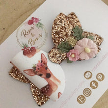 Load image into Gallery viewer, Boho Woodland Animal Bow Headband or Clip