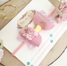 Load image into Gallery viewer, Personalised Name Hair Bow Headband or Clip