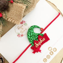 Load image into Gallery viewer, Personalised Name Christmas Elf Hat Headband or Clip