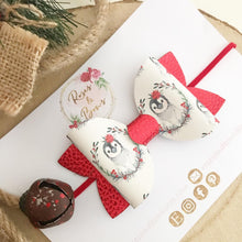 Load image into Gallery viewer, Christmas Penguin Bow Headband or Clip
