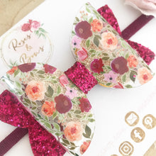 Load image into Gallery viewer, Autumn Fall Flowers Hair Bow Headband or Clip