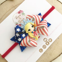 Load image into Gallery viewer, July 4th Statue of Liberty Bow Headband or Clip