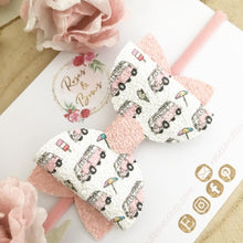 Load image into Gallery viewer, Pink Camper Van Girl Hair Bow Headband or Clip