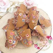 Load image into Gallery viewer, Autumn Fall Floral Hair Bow Headband or Clip