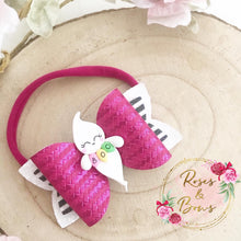 Load image into Gallery viewer, Pink Ghost Glitter Bow Headband or Clip