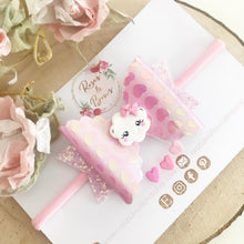 Load image into Gallery viewer, Valentine’s Heart Cloud Hair Bow Headband or Clip