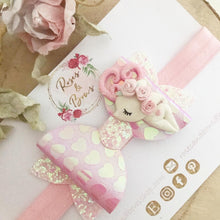 Load image into Gallery viewer, Valentine’s Deer Hair Bow Headband or Clip