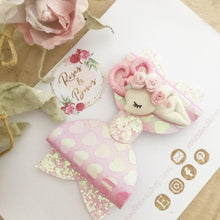 Load image into Gallery viewer, Valentine’s Deer Hair Bow Headband or Clip