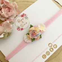 Load image into Gallery viewer, Pastel Rainbow rose flower headband