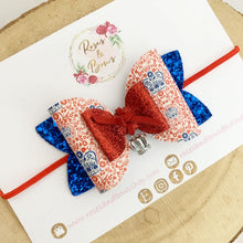 Load image into Gallery viewer, Coronation Crown Glitter Bow Headband or Clip