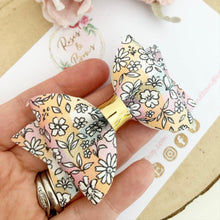Load image into Gallery viewer, Floral pinch Hair Bow Headband or Clip