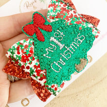 Load image into Gallery viewer, My 1st Christmas Hair Bow Headband or Clip