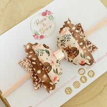 Load image into Gallery viewer, Rose gold Hair Bow Headband or Clip