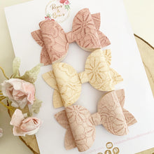 Load image into Gallery viewer, Leatherette hair bow clip or headband set