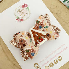 Load image into Gallery viewer, Christmas Gingerbread Bow Headband or Clip