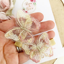 Load image into Gallery viewer, Gold embroidered butterfly m clip