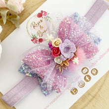 Load image into Gallery viewer, Christmas Tree Purple Tulle Hair Bow Headband or Clip