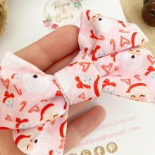 Load image into Gallery viewer, Santa hand tied Hair Bow Headband or Clip