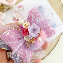 Load image into Gallery viewer, Christmas Tree Purple Tulle Hair Bow Headband or Clip