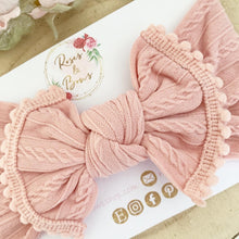 Load image into Gallery viewer, Pink Nylon Pom Pom Trim Headwrap Headband