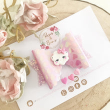 Load image into Gallery viewer, Valentine’s Heart Cloud Hair Bow Headband or Clip
