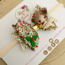Load image into Gallery viewer, Christmas Angel Hair Bow Clip or Headband